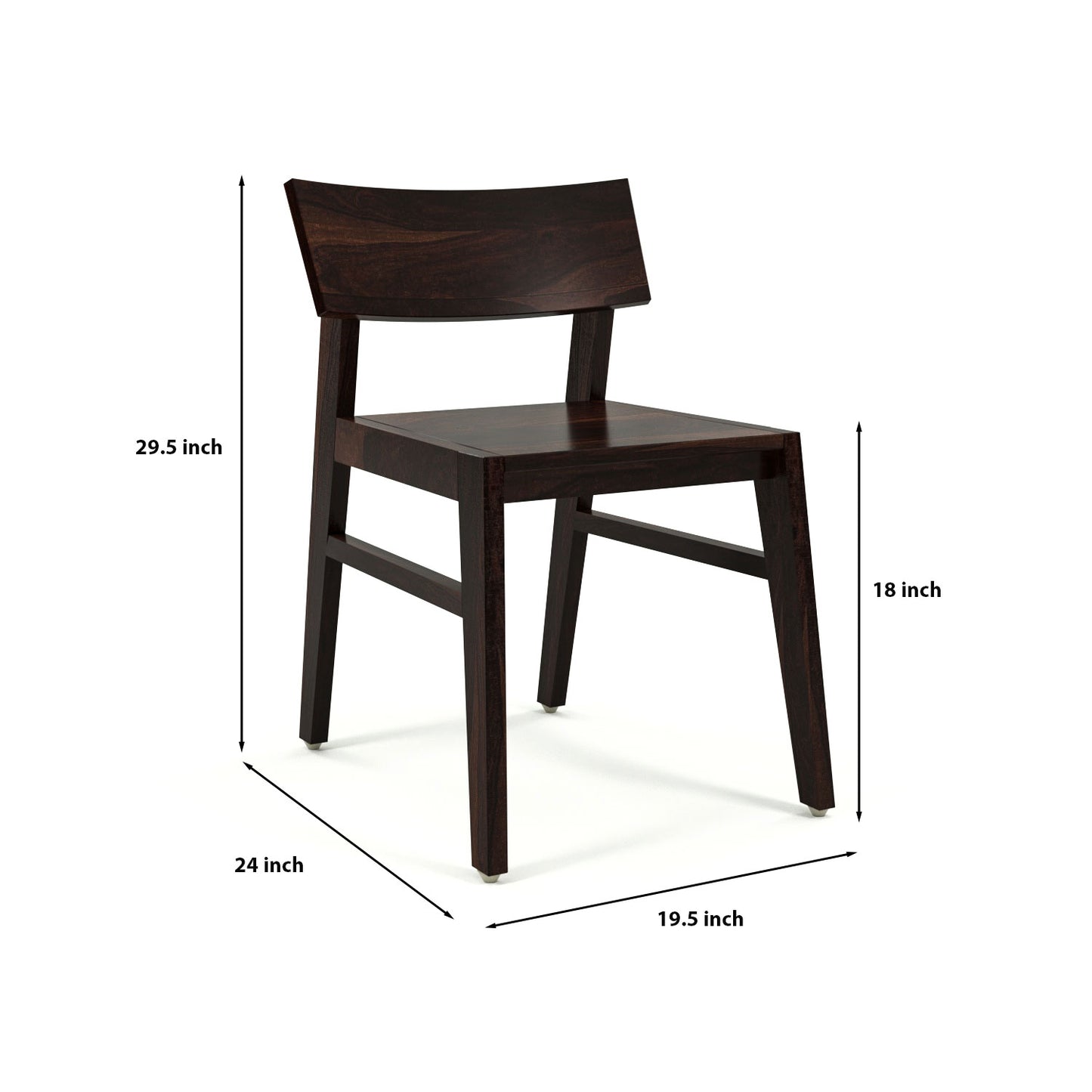 Dravik Sheesham Wood Dining Set 4 Seater (Walnut Finish)