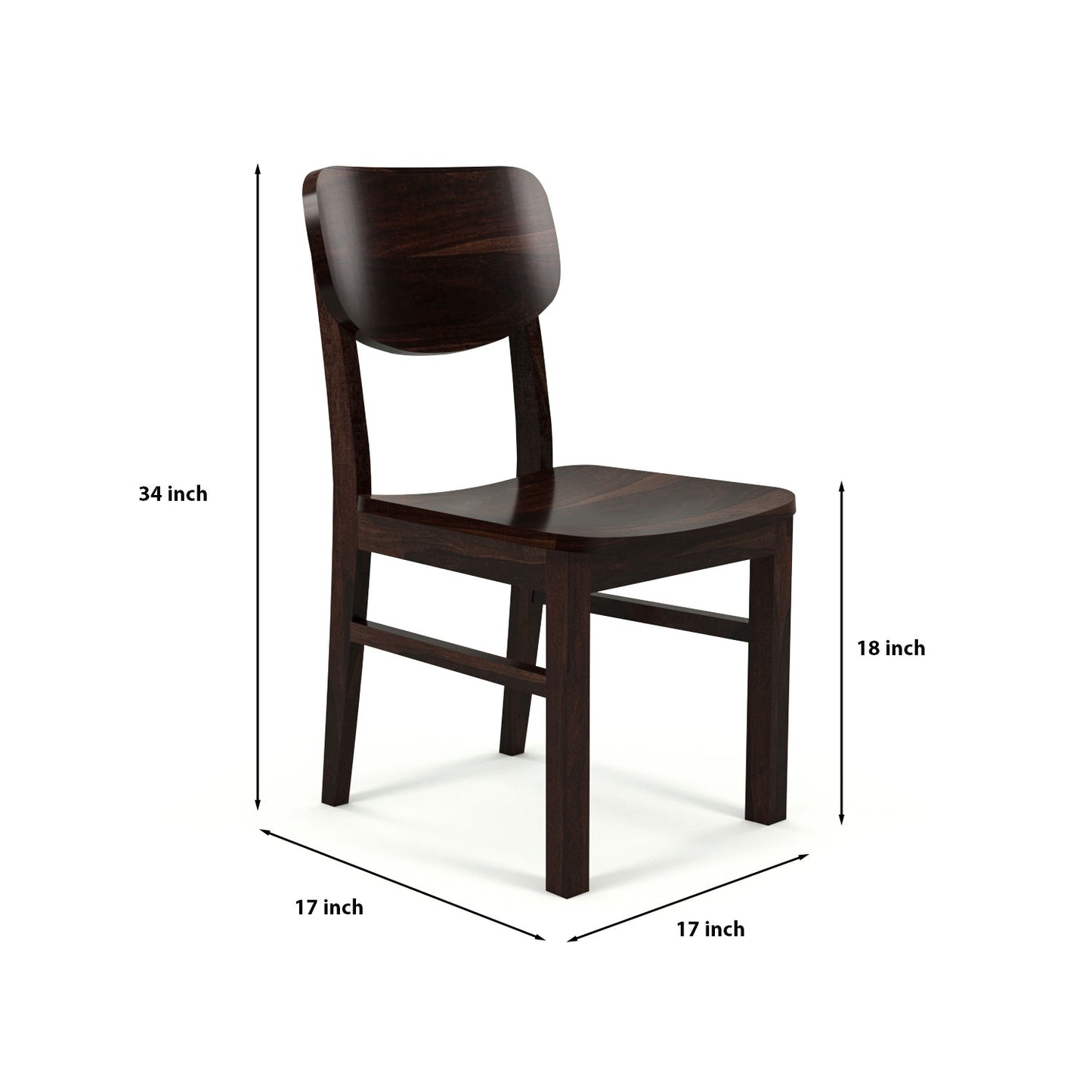 Elvara Sheesham Wood Dining Set 4 Seater (Walnut Finish)