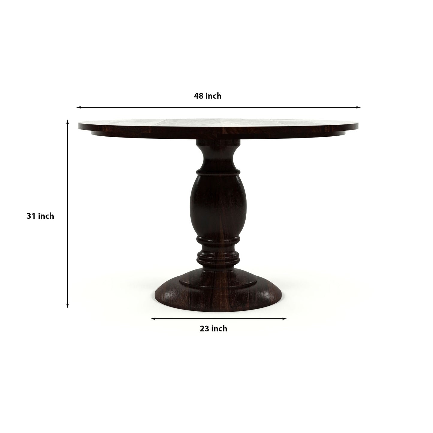 Elvara Sheesham Wood Dining Set 4 Seater (Walnut Finish)
