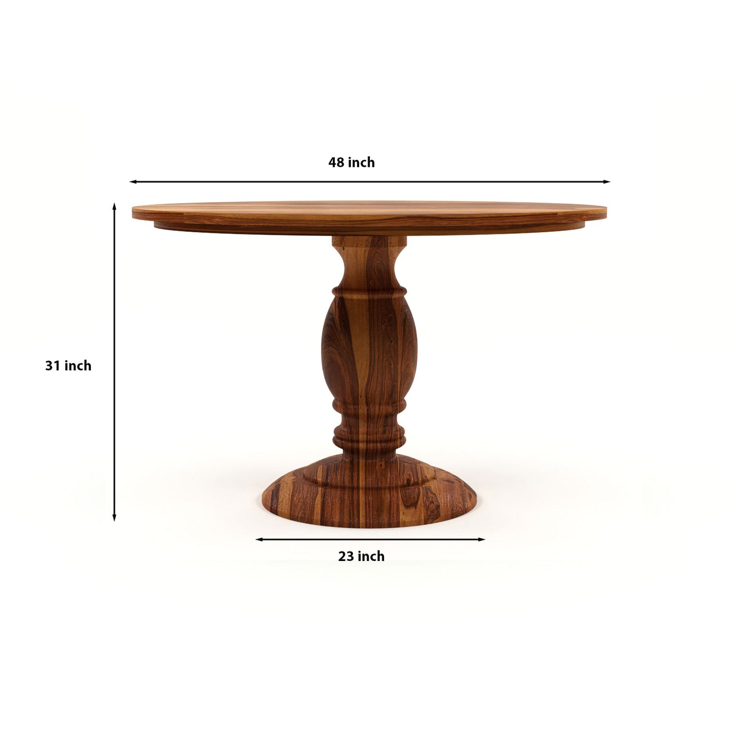 Elvara Sheesham Wood Dining Set 4 Seater (Honey Finish)