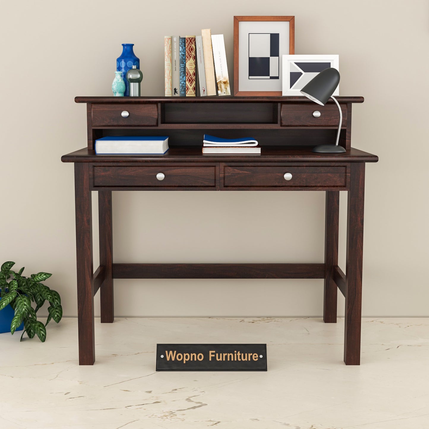Avorin  Solid Sheesham Wood  Study Desk  (Walnut Finish)