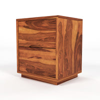 Sovralionor Solid Sheesham Wood Bedside Table (Honey Finish)
