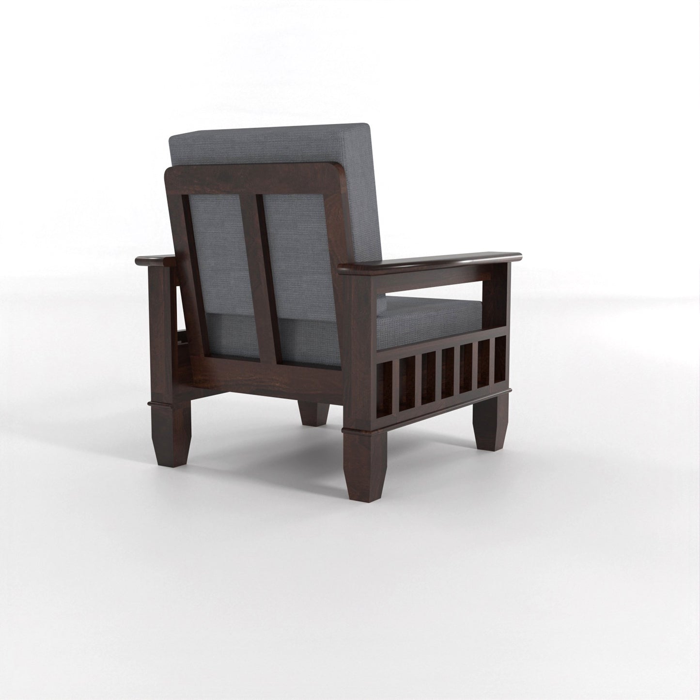 Trivralionel 6  Seater Solid Sheesham Wood Sofa Set 3+2+1 (Walnut Finish)