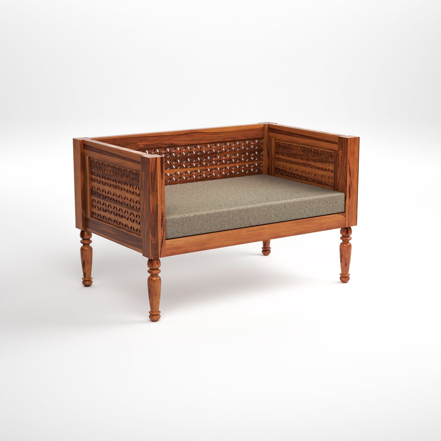 Lorian  Solid Sheesham Wooden 2 Seater Sofa Set  (Honey Finish)