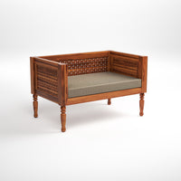 Lorian  Solid Sheesham Wooden 2 Seater Sofa Set  (Honey Finish)