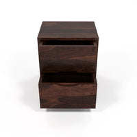 Sovralionor Solid Sheesham Wood Bedside Table (Walnut Finish)