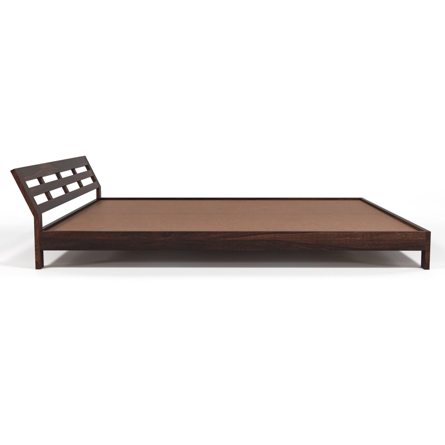 Umrel  Solid Sheesham Wood King Size Bed Without Storage (Walnut . Finish)