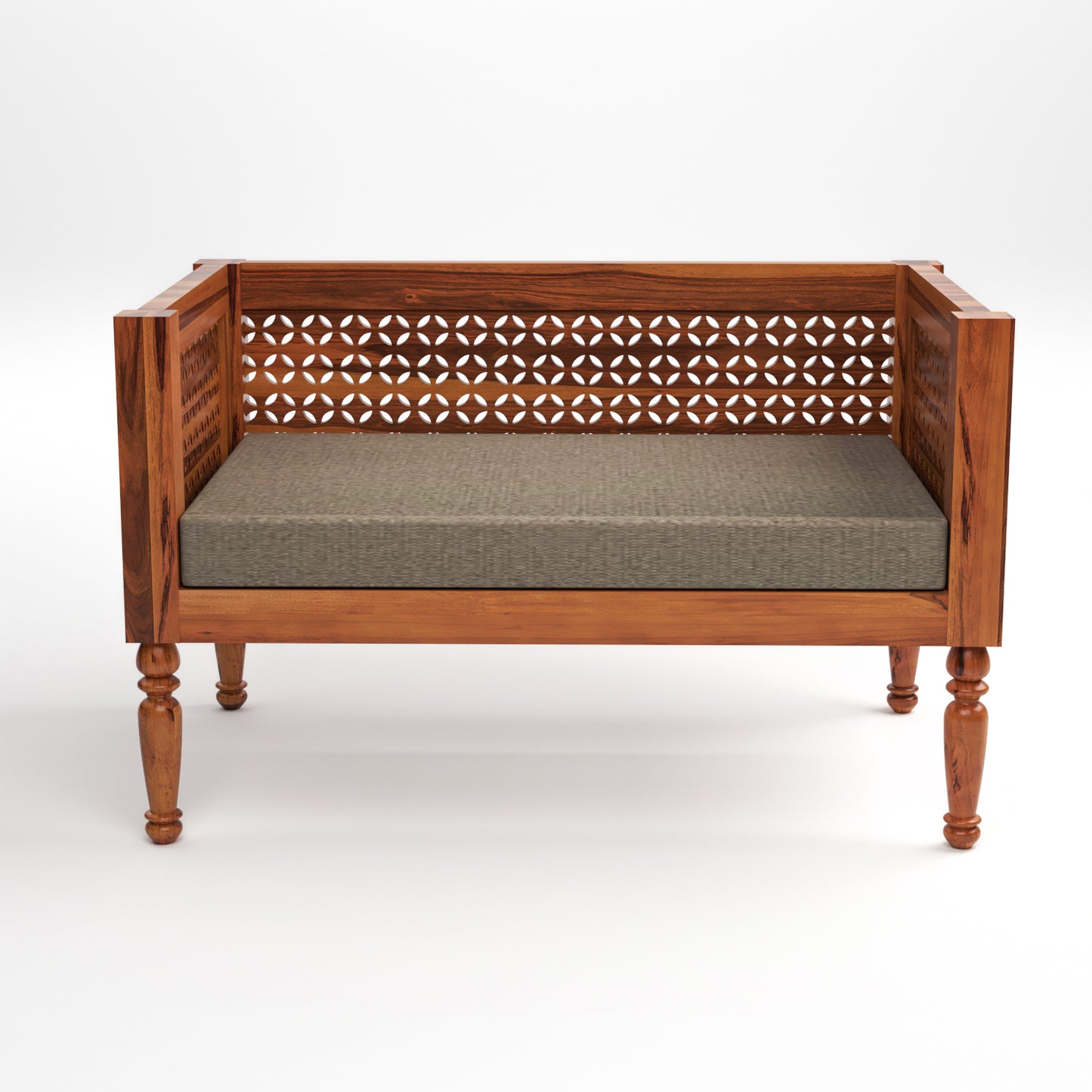 Lorian  Solid Sheesham Wooden 2 Seater Sofa Set  (Honey Finish)