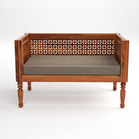 Lorian  Solid Sheesham Wooden 2 Seater Sofa Set  (Honey Finish)
