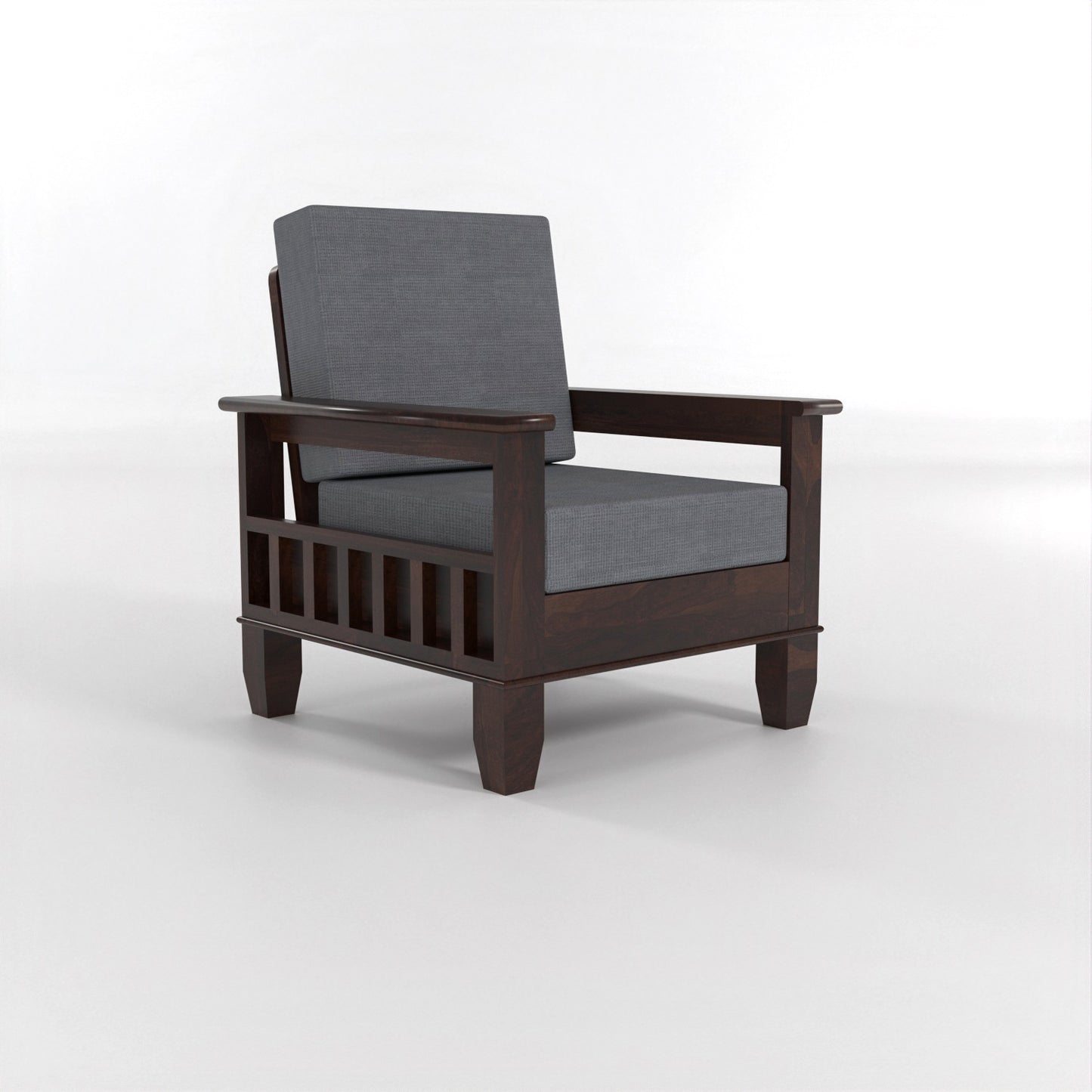 Trivralionel 6  Seater Solid Sheesham Wood Sofa Set 3+2+1 (Walnut Finish)