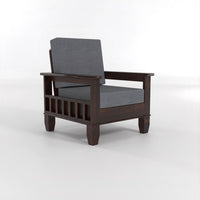 Trivralionel 6  Seater Solid Sheesham Wood Sofa Set 3+2+1 (Walnut Finish)