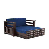 Orvan Solid Sheesham Wooden 2 Seater diamond Sofa Cum Bed (Walnut ,Finish )