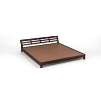 Umrel Solid Sheesham Wood Queen  Size Bed Without Storage (Walnut . Finish)