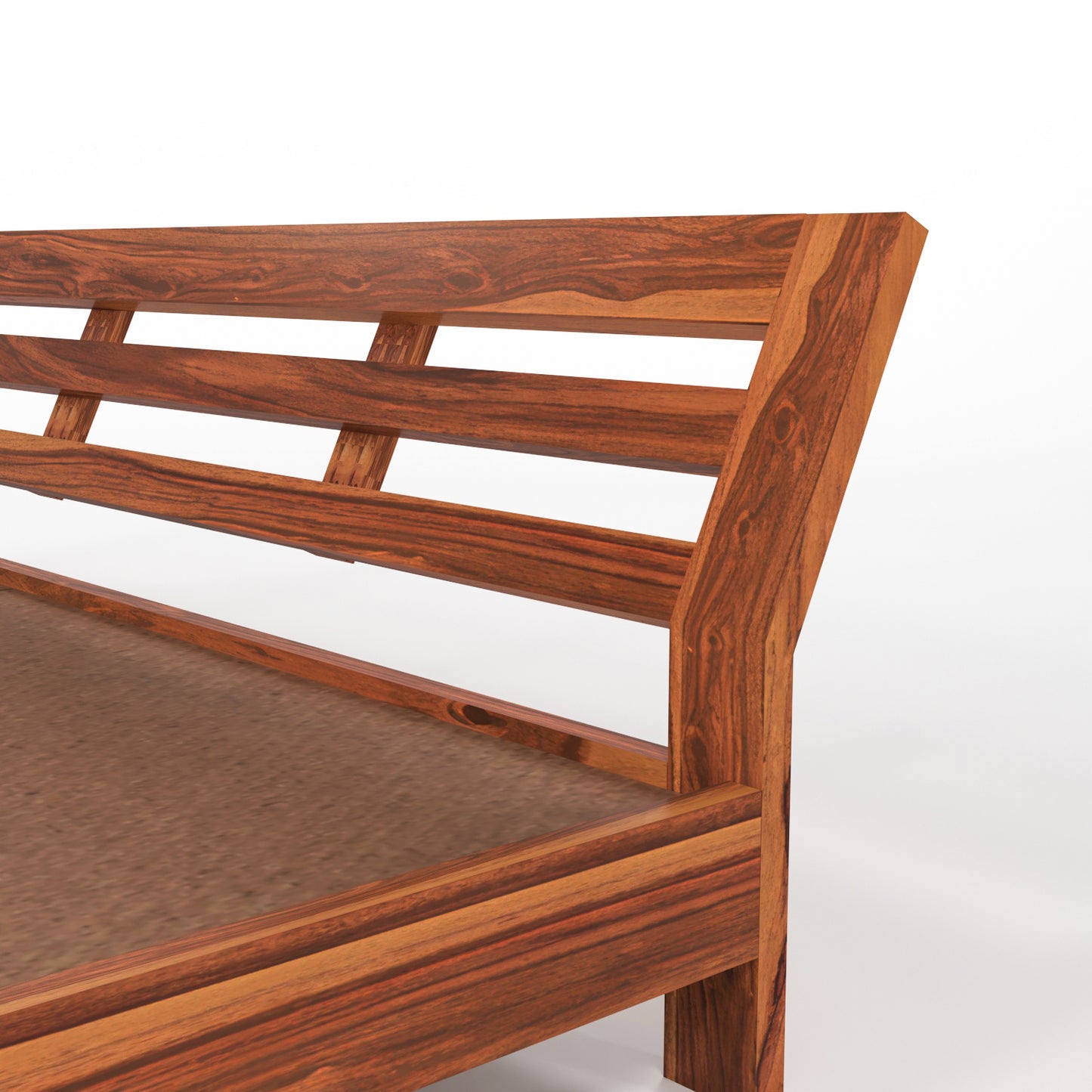 Umrel  Solid Sheesham Wood King Size Bed Without Storage (Honey. Finish)