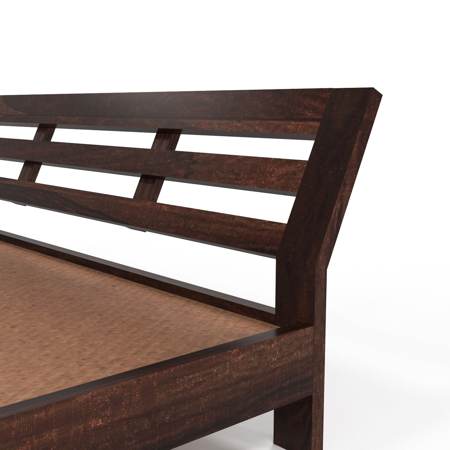 Umrel  Solid Sheesham Wood King Size Bed Without Storage (Walnut . Finish)