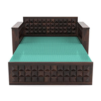 Orvan Solid Sheesham Wooden 2 Seater diamond Sofa Cum Bed (Walnut ,Finish )