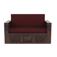 Orvan Solid  Sheesham Wooden 2 Seater diamond Sofa Cum Bed  (Walnut,Finish )