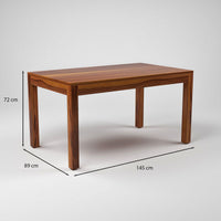 Solvian Sheesham Wood Dining Set 6 Seater (Honey Finish)