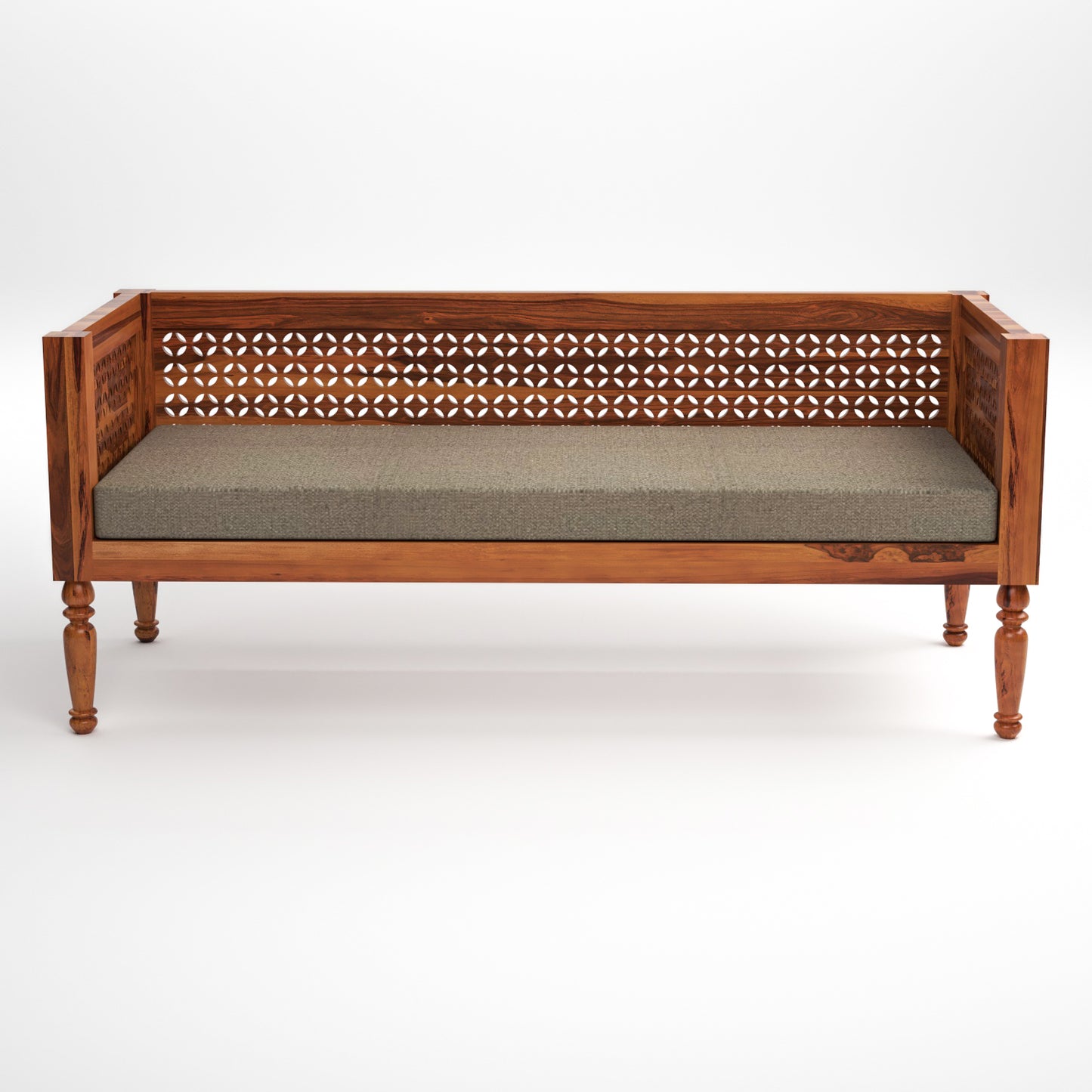 Ulnor   Solid Sheesham  Wooden 6 Seater Sofa Set (Honey Finish)