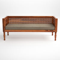Exrel  Solid Sheesham Wooden 3 Seater Sofa (Honey Finish )