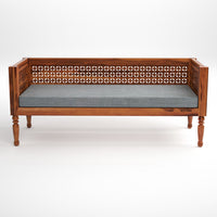 Drivor Solid Sheesham Wooden 7 Seater Sofa Set (Honey Finish)