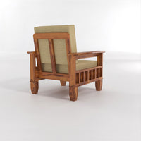 Trivralionel 5  Seater Solid Sheesham Wood Sofa Set 3+1+1 (Honey Finish)