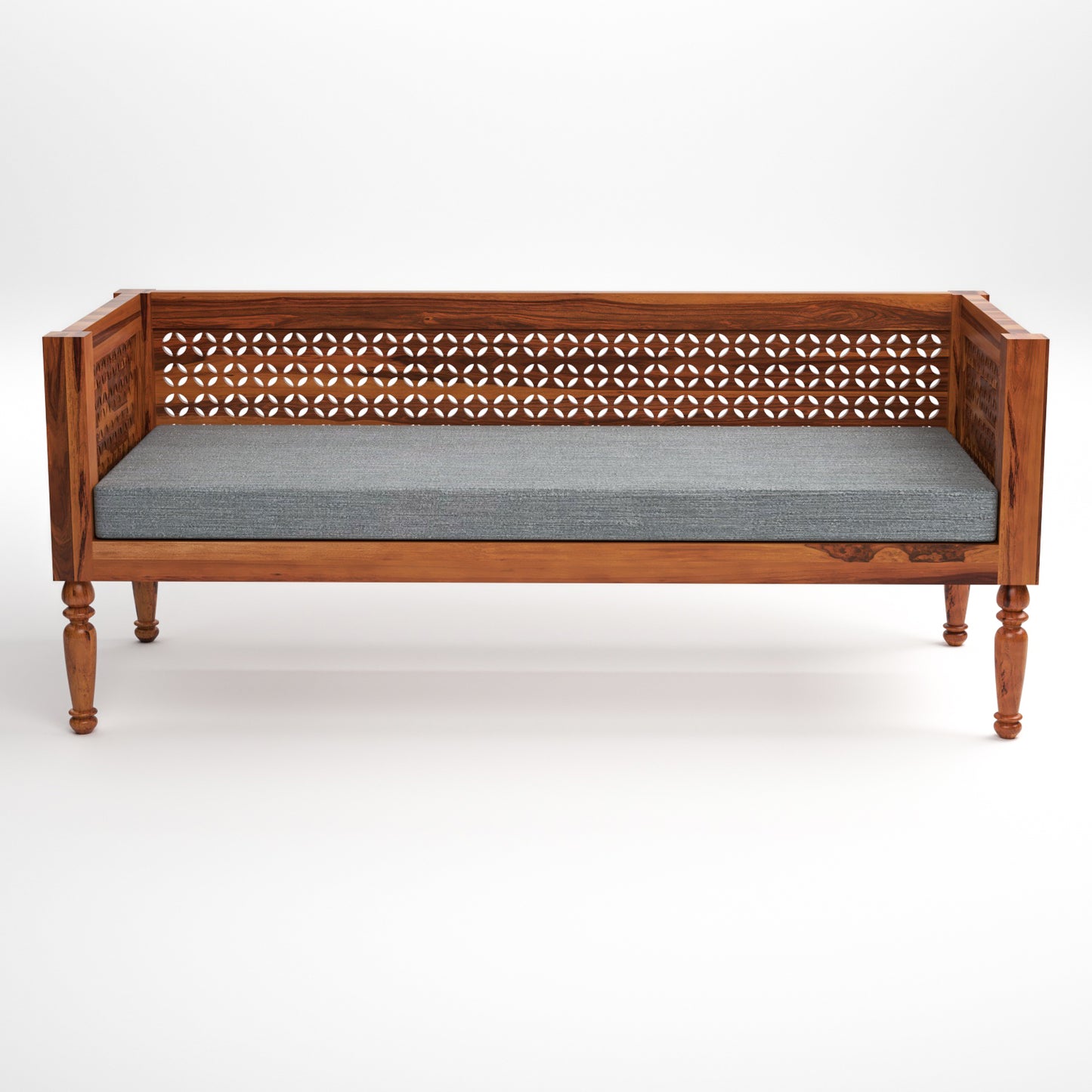 Exrel Solid Sheesham Wooden 3 Seater Sofa (Honey Finish )