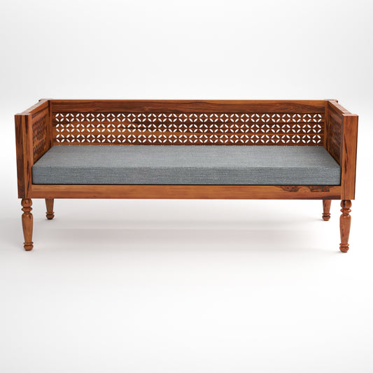 Exrel Solid Sheesham Wooden 3 Seater Sofa (Honey Finish )