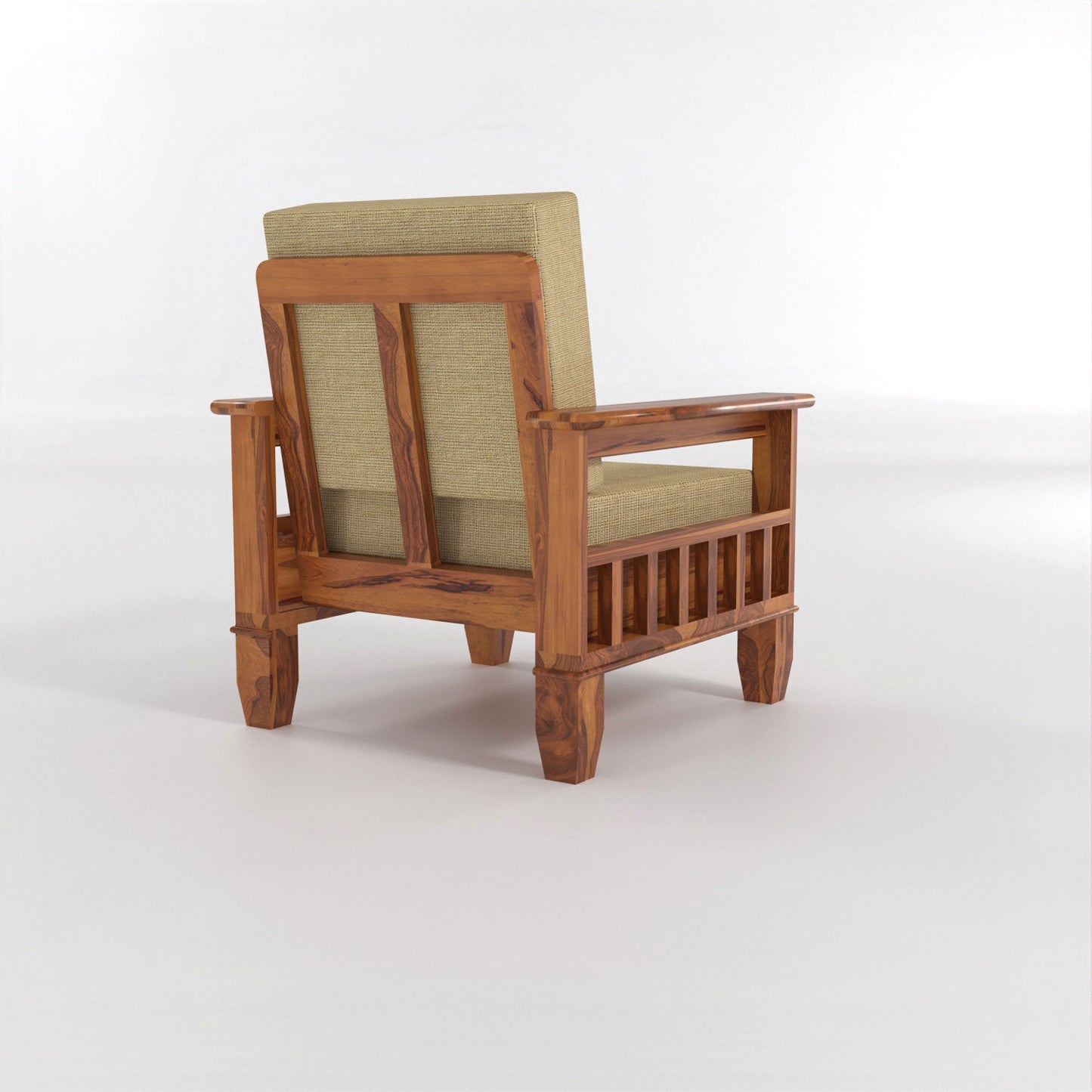 Trivralionel 6  Seater Solid Sheesham Wood Sofa Set 3+2+1 (Honey Finish)