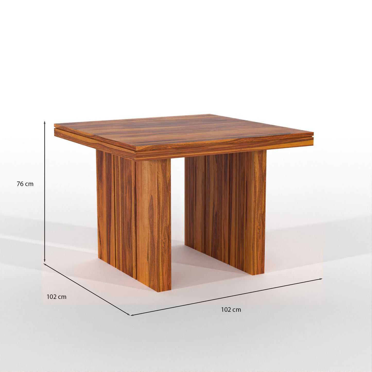 Zephora Hollo Sheesham Wood Dining Set 4 Seater (Honey Finish)
