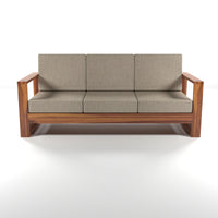 Nivora Sheesham Wooden 3 Seater Sofa Set (Honey Finish)