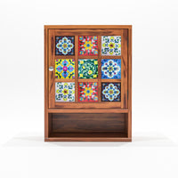 Qorven Solid  Sheesham Wood Kitchen Cabinet Wooden (Honey Finish)