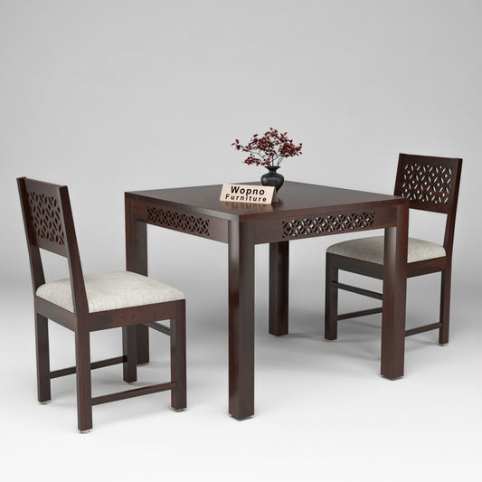 Velora Sheesham Wood Dining Set 2 Seater (Walnut Finish)
