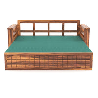 Fivrel Solid Sheesham Wooden 3 Seater Sofa Cum Bed (Honey Finish)