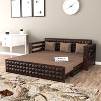 Orvan Solid  Sheesham Wooden 3 Seater diamond Sofa Cum Bed  (Walnut ,Finish )