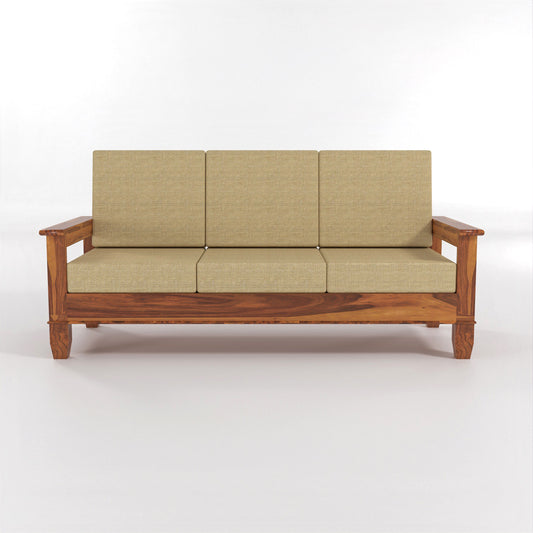 Trivralionel 6  Seater Solid Sheesham Wood Sofa Set 3+2+1 (Honey Finish)