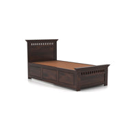 Vuvroaiquex Sheesham Wood Single Size Bed Without Storage (Walnut Finish)