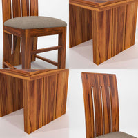 Zephora Hollo Sheesham Wood Dining Set 4 Seater (Honey Finish)