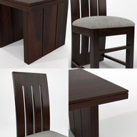 Zephora Hollo Sheesham Wood Dining Set 6 Seater (Walnut Finish)