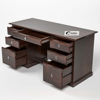 Sornel Solid Sheesham Wood Study Desk (Walnut  Finish)