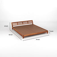 Umrel  Solid Sheesham Wood King Size Bed Without Storage (Honey. Finish)