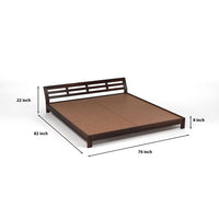 Umrel  Solid Sheesham Wood King Size Bed Without Storage (Walnut . Finish)