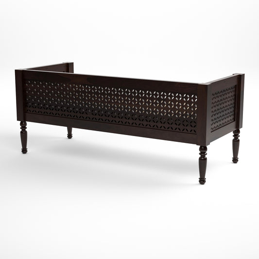 Exrel  Solid Sheesham Wooden 3 Seater Sofa (Walnut Finish )