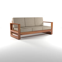 Nivora Sheesham Wooden 3 Seater Sofa Set (Honey Finish)
