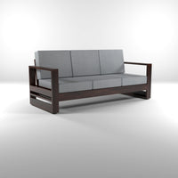 Nivora Sheesham Wooden 3 Seater Sofa Set (Walnut Finish)