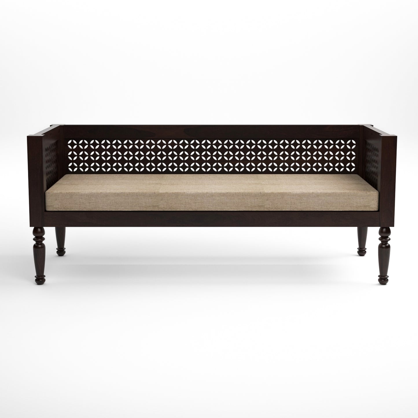Ulnor Solid Sheesham Wooden 6 Seater Sofa Set (Walnut Finish)