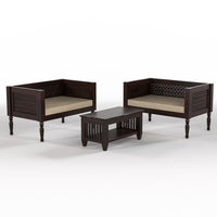 Marvon  Solid Sheesham Wooden 4 Seater Sofa Set (Walnut Finish )