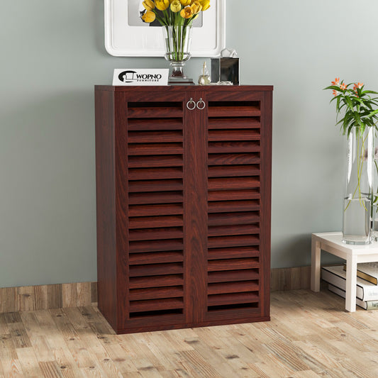 Aurvin Solid Sheesham Wood Shoe Rack  (Mahogany Finish)