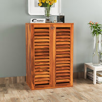 Aurvin Solid Sheesham Wood Shoe Rack  (Honey Finish)