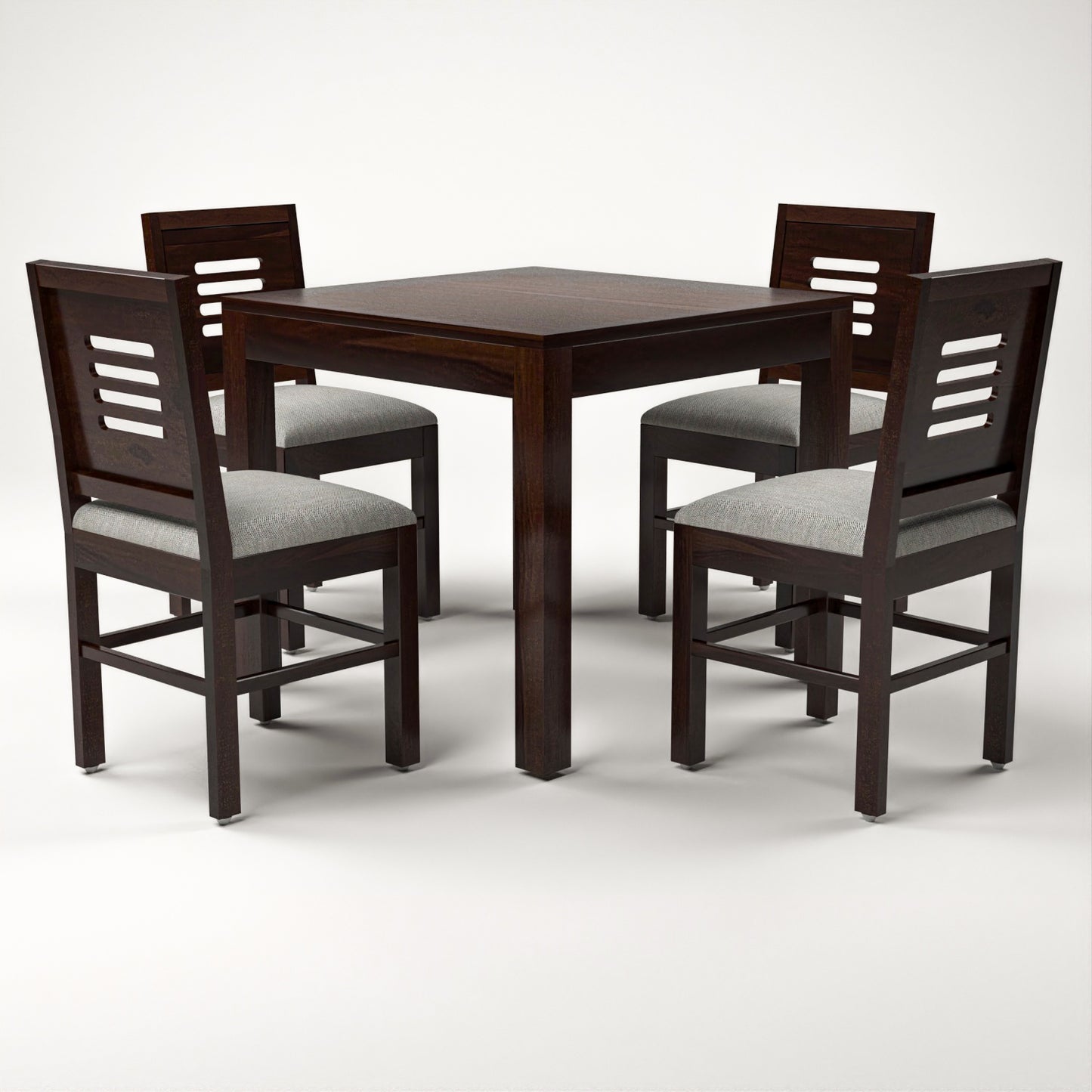 Solvian Sheesham Wood Dining Set 4 Seater 34x34x30 (Walnut Finish)